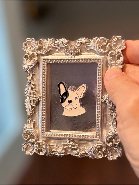 Hand Crafted Other - Silver Framed French Bulldog Mini Art | Easel & Magnets Included